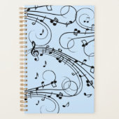 Fancy Muzieknoten blauw Planner (Voorkant)