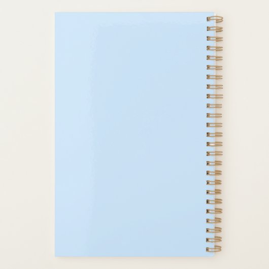 Fancy Muzieknoten blauw Planner (Achterkant)