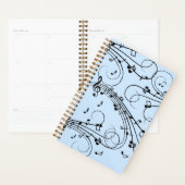 Fancy Muzieknoten blauw Planner (Display)