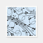 Fancy Muzieknoten blauw Servet (Voorkant)