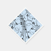 Fancy Muzieknoten blauw Servet (Hoek)