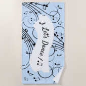 Fancy Muzieknoten blauw Strandlaken (Voorkant)