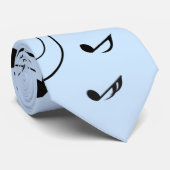 Fancy Muzieknoten blauw Stropdas (Opgerold)