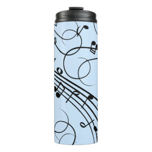 Fancy Muzieknoten blauw Thermosbeker
