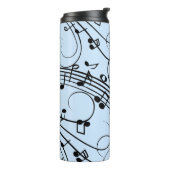 Fancy Muzieknoten blauw Thermosbeker (Gedraaid links)