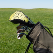Fancy Muzieknoten Geel Golfheadcover (Insitu)