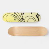 Fancy Muzieknoten Geel Persoonlijk Skateboard (Horizontaal)
