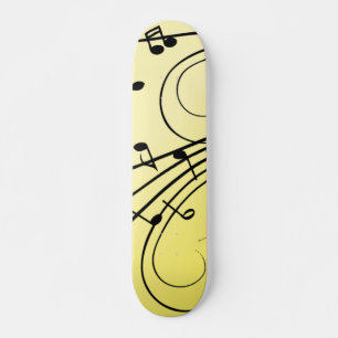 Fancy Muzieknoten Geel Persoonlijk Skateboard