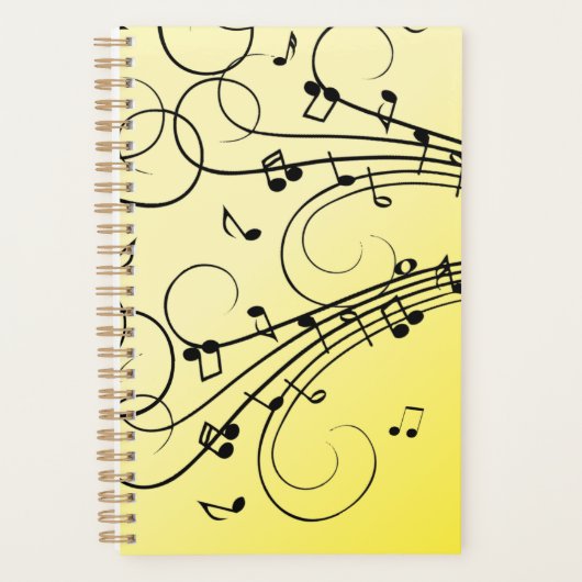 Fancy muzieknoten geel planner (Voorkant)