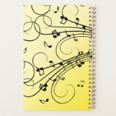 Fancy muzieknoten geel planner (Achterkant)
