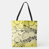 Fancy Muzieknoten Geel Tote Bag (Voorkant)