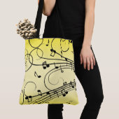 Fancy Muzieknoten Geel Tote Bag (Dichtbij)