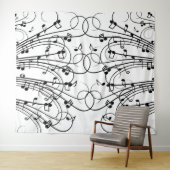 Fancy Muzieknoten Wandkleed (In Situ (horizontaal))