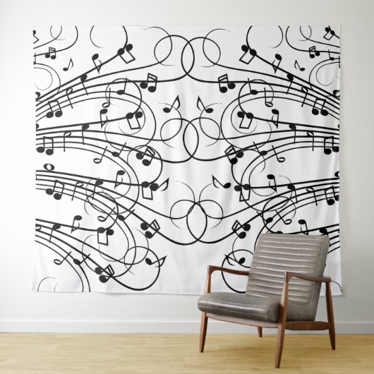 Fancy Muzieknoten Wandkleed (In Situ (horizontaal))