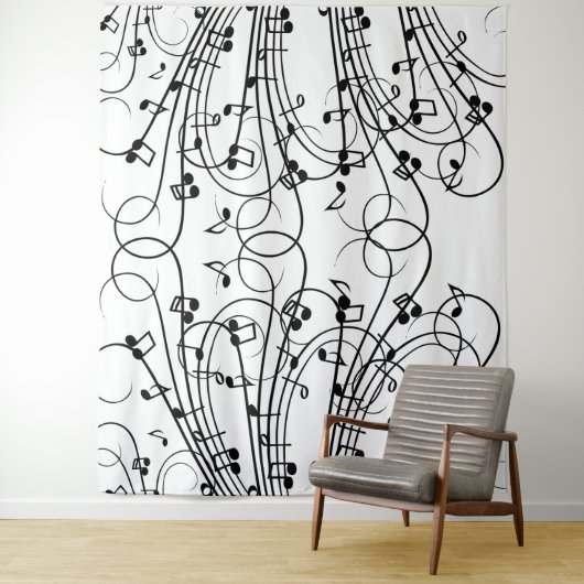 Fancy Muzieknoten Wandkleed (In situ)