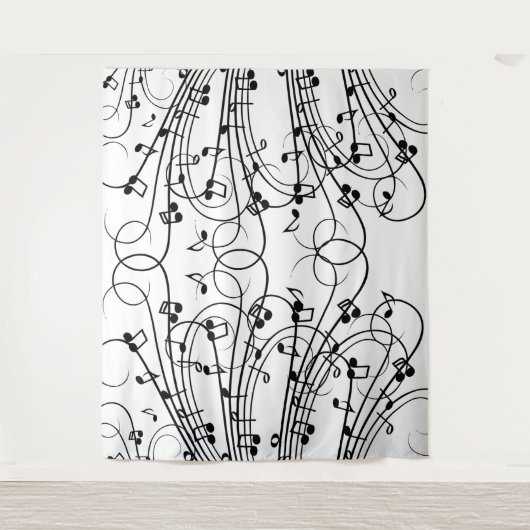 Fancy Muzieknoten Wandkleed (Voorkant)