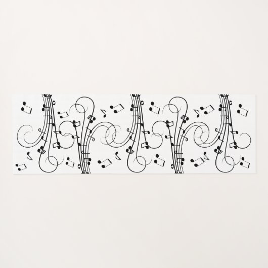 Fancy Muzieknoten Yogamat (Achterkant (horizontaal))