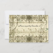 Fancy  muziekrsvp met enveloppen RSVP kaartje (Achterkant)