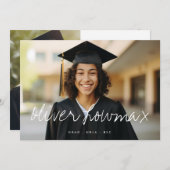 Fancy naam Elegant Afstudeerder Afstuderen twee fo Aankondiging (Voorkant / Achterkant)