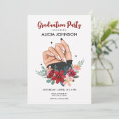 Fancy nail art Afstuderen Uitnodiging (Staand voorkant)