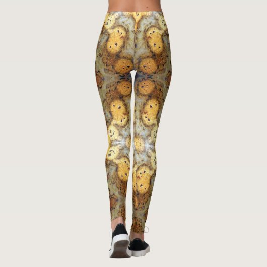 Fancy Natural Leopard Skin Rock Foto gemaakt Leggings (Achterkant)