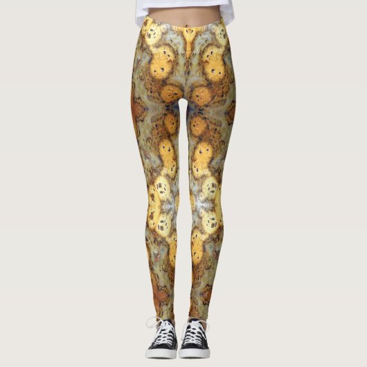 Fancy Natural Leopard Skin Rock Foto gemaakt Leggings (Voorkant)