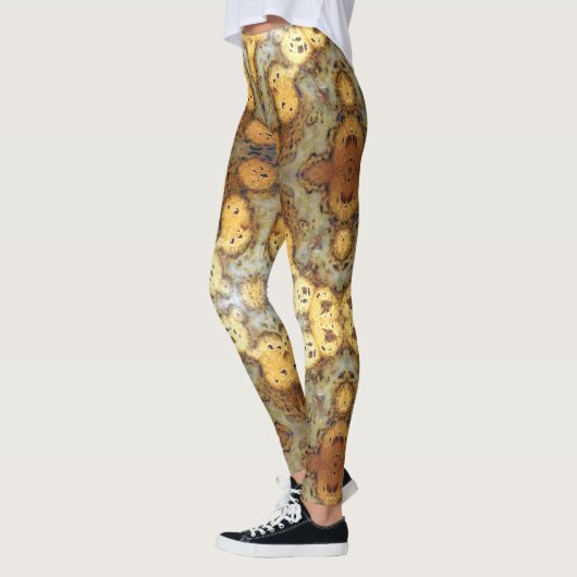 Fancy Natural Leopard Skin Rock Foto gemaakt Leggings (Links)