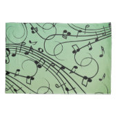 Fancy Notes Groen Muziekontwerp Kussensloop (Achterkant)