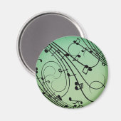 Fancy Notes Groen Muziekontwerp Magneet (Voorkant / Achterkant)