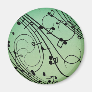 Fancy Notes Groen Muziekontwerp Magneet