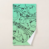 Fancy notities Groen muziekontwerp Bad Handdoek (Handdoek)