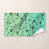 Fancy notities Groen muziekontwerp Bad Handdoek (Handdoek)
