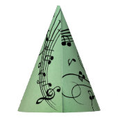 Fancy notities Groen muziekontwerp Feesthoedjes (Achterkant)