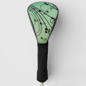 Fancy notities Groen muziekontwerp Golfheadcover (Voorkant)
