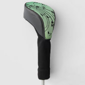 Fancy notities Groen muziekontwerp Golfheadcover (Schuin)