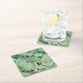 Fancy notities Groen muziekontwerp Kartonnen Onderzetters (Insitu)