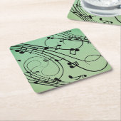 Fancy notities Groen muziekontwerp Kartonnen Onderzetters (Schuin)