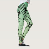 Fancy notities Groen muziekontwerp Leggings (Rechts)