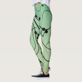 Fancy notities Groen muziekontwerp Leggings (Links)