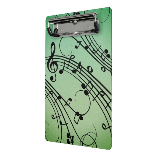 Fancy Notities Groen Muziekontwerp Mini Klembord (Angled2)