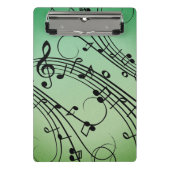 Fancy Notities Groen Muziekontwerp Mini Klembord (Voorkant)