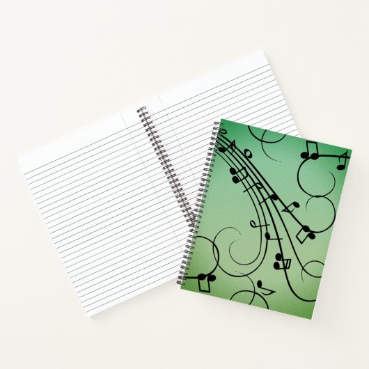 Fancy Notities Groen Muziekontwerp Notitieboek (Binnen)