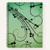 Fancy Notities Groen Muziekontwerp Notitieboek (Voorkant)