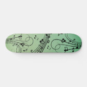 Fancy notities Groen muziekontwerp Persoonlijk Skateboard (Horizontaal)