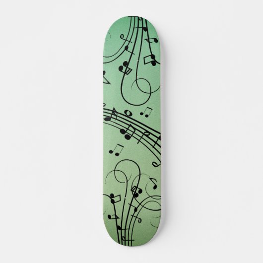 Fancy notities Groen muziekontwerp Persoonlijk Skateboard (Voorkant)