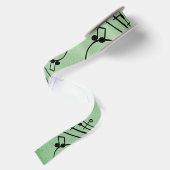 Fancy notities Groen muziekontwerp Satijnen Lint (Achterkant)