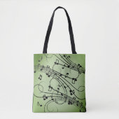 Fancy notities Groen muziekontwerp Tote Bag (Voorkant)