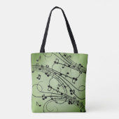 Fancy notities Groen muziekontwerp Tote Bag (Achterkant)