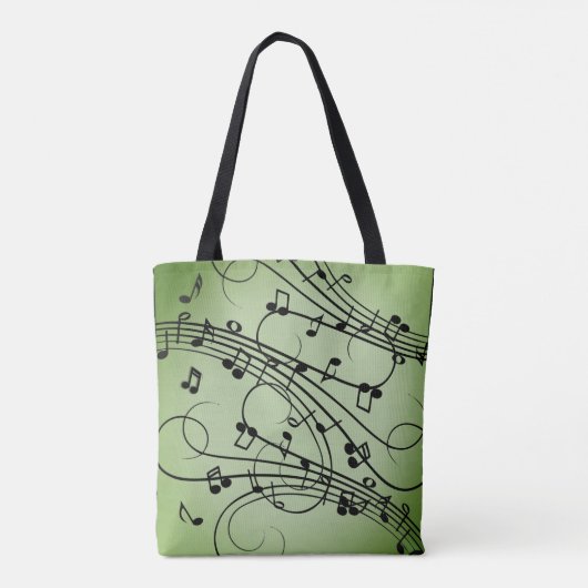 Fancy notities Groen muziekontwerp Tote Bag (Achterkant)