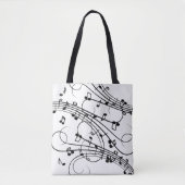 Fancy notities wit muziekontwerp tote bag (Voorkant)